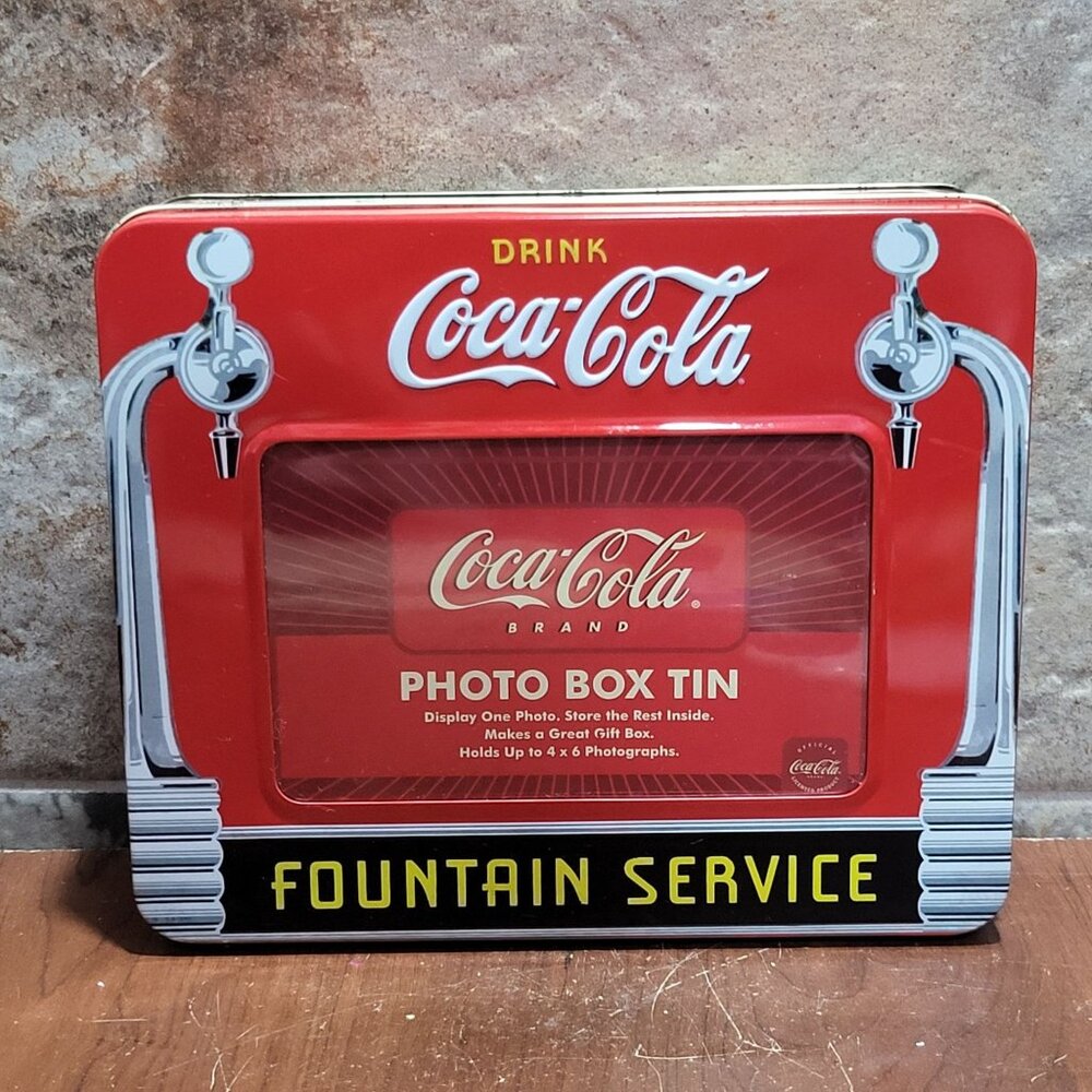 Coca Cola Fountain Service Photo Box Tin